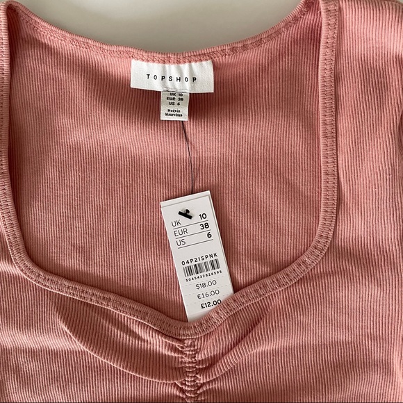 NWT TopShop Pink Cropped Top - Picture 2 of 3